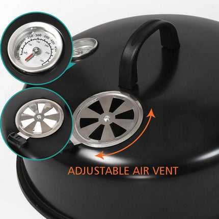 NEW 3in1 Portable Charcoal Vertical Smoker BBQ Roaster Grill Steel Water Steamer.