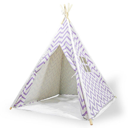 Giant Cotton Canvas Kids Teepee Wigwam Children Pretend Play Tent Indoor Outdoor Party - purple.
