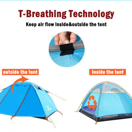 2 Person Portable Outdoor Lightweight Cycling Hiking Backpacking Camping Waterproof Tent - Blue.