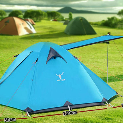 2 Person Portable Outdoor Lightweight Cycling Hiking Backpacking Camping Waterproof Tent - Blue.