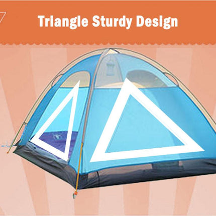 2 Person Portable Outdoor Lightweight Cycling Hiking Backpacking Camping Waterproof Tent - Blue.