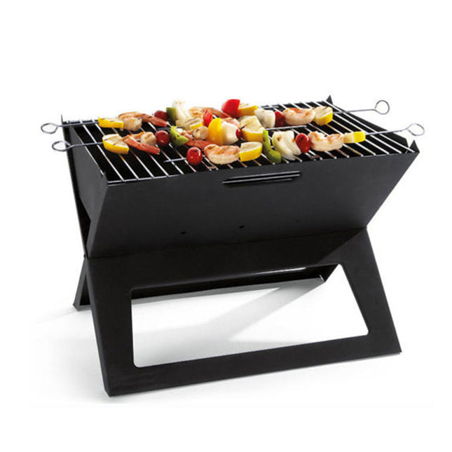 Portable Notebook Grill Foldable Folding Charcoal BBQ Camping Picnic Barbecue.