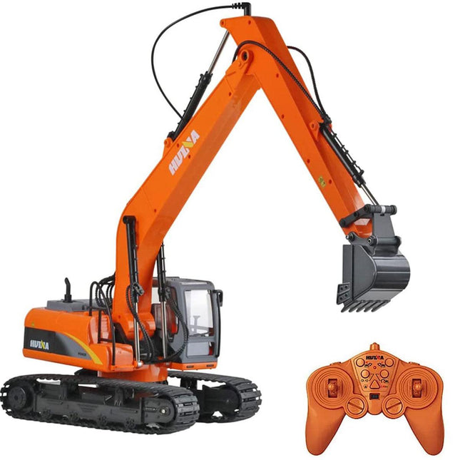 HUINA 1/14 15CH RC Alloy Long Arm Excavator Construction Engineering Vehicle Toy.
