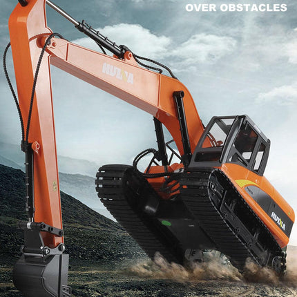 HUINA 1/14 15CH RC Alloy Long Arm Excavator Construction Engineering Vehicle Toy.