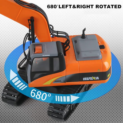 HUINA 1/14 15CH RC Alloy Long Arm Excavator Construction Engineering Vehicle Toy.