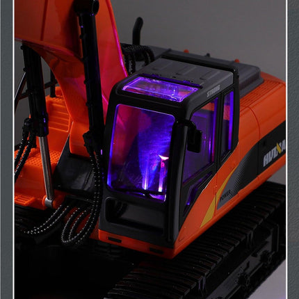 HUINA 1/14 15CH RC Alloy Long Arm Excavator Construction Engineering Vehicle Toy.