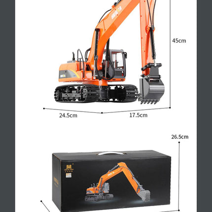 HUINA 1/14 15CH RC Alloy Long Arm Excavator Construction Engineering Vehicle Toy.