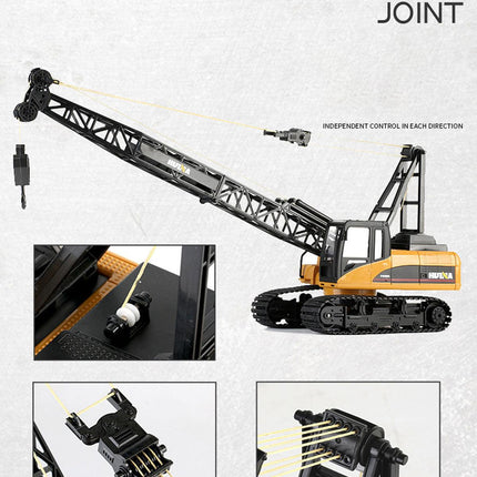 Huina RC CRANE 1:14 2.4Ghz Construction Tower Excavator Truck Toy Kids Boys Gift.