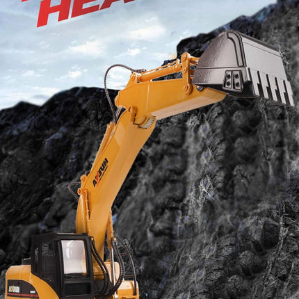 HUINA 1/14 15CH RC Alloy Excavator Construction Engineering Vehicle Digger Toy Gift.