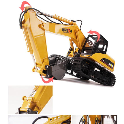 HUINA 1/14 15CH RC Alloy Excavator Construction Engineering Vehicle Digger Toy Gift.