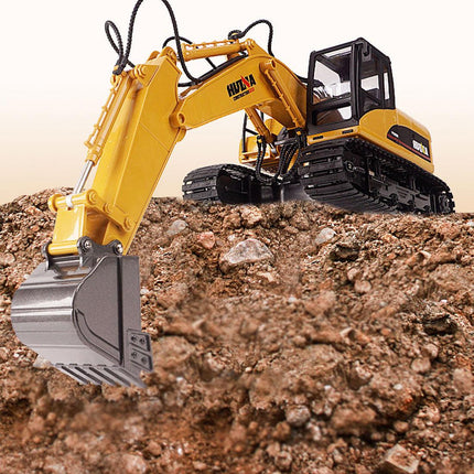 HUINA 1/14 15CH RC Alloy Excavator Construction Engineering Vehicle Digger Toy Gift.