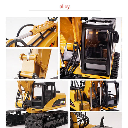 HUINA 1/14 15CH RC Alloy Excavator Construction Engineering Vehicle Digger Toy Gift.