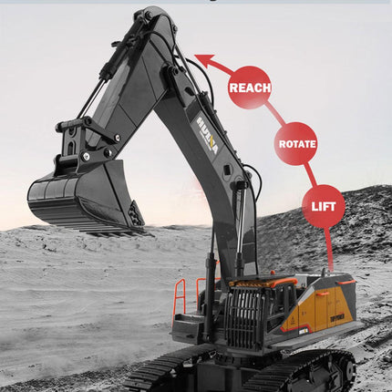 HUINA 1/14 22CH RC Alloy Excavator Construction Engineering Vehicle Toy Gift.