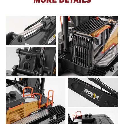 HUINA 1/14 22CH RC Alloy Excavator Construction Engineering Vehicle Toy Gift.