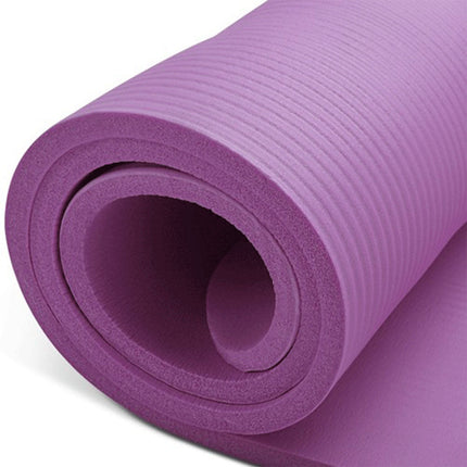 10mm Extra Thick NBR Yoga Mat Gym Pilates Fitness Exercise - purple.
