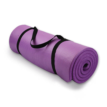 10mm Extra Thick NBR Yoga Mat Gym Pilates Fitness Exercise - purple.