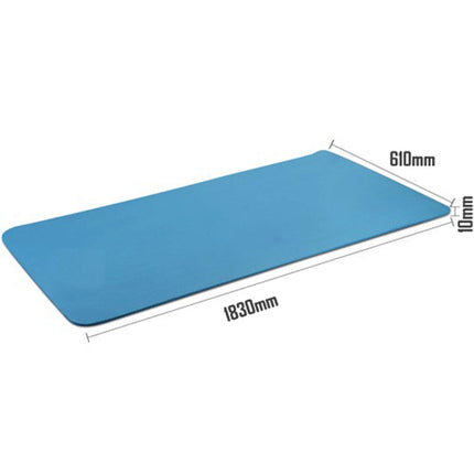 10mm Extra Thick NBR Yoga Mat Gym Pilates Fitness Exercise - blue.