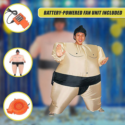 SUMO Fancy Dress Inflatable Suit -Fan Operated Costume.