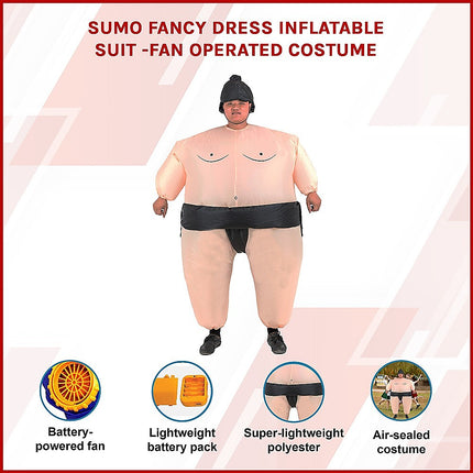 SUMO Fancy Dress Inflatable Suit -Fan Operated Costume.