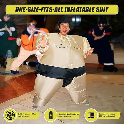 SUMO Fancy Dress Inflatable Suit -Fan Operated Costume.