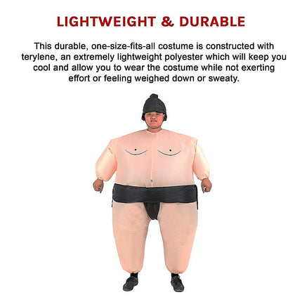 SUMO Fancy Dress Inflatable Suit -Fan Operated Costume.