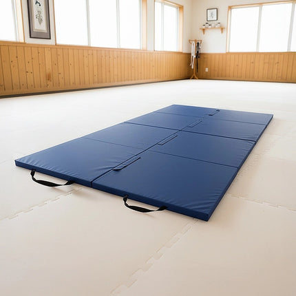 Folding Blue Exercise Mat – Gymnastics, Martial Arts, Yoga, Karate & Judo Training.