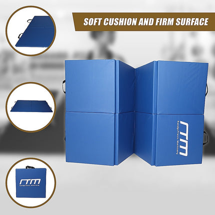 Folding Blue Exercise Mat – Gymnastics, Martial Arts, Yoga, Karate & Judo Training.