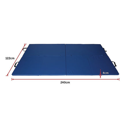 Folding Blue Exercise Mat – Gymnastics, Martial Arts, Yoga, Karate & Judo Training.