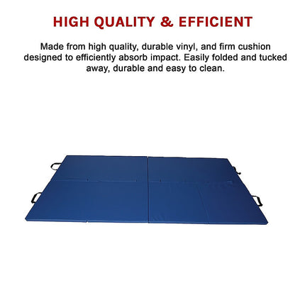 Folding Blue Exercise Mat – Gymnastics, Martial Arts, Yoga, Karate & Judo Training.