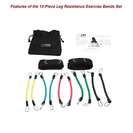13PC Resistance Bands Set – Fitness Exercise Tubes with Handles & Leg Bands.