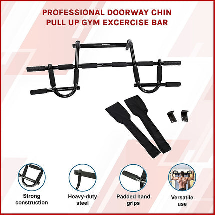Professional Doorway Pull Up Bar – Chin Up Gym Exercise Bar for Home Workouts.
