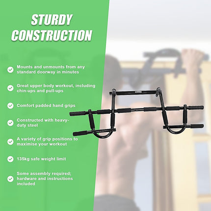 Professional Doorway Pull Up Bar – Chin Up Gym Exercise Bar for Home Workouts.