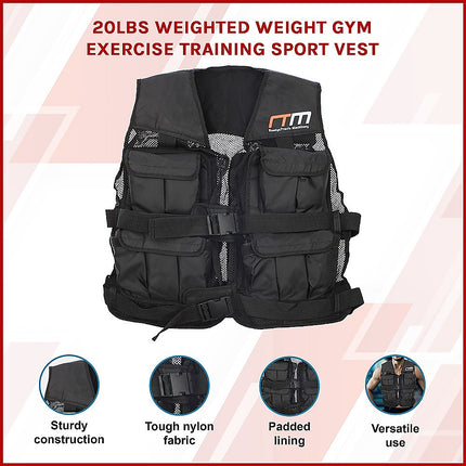 20LBS Weighted Weight Gym Exercise Training Sport Vest.
