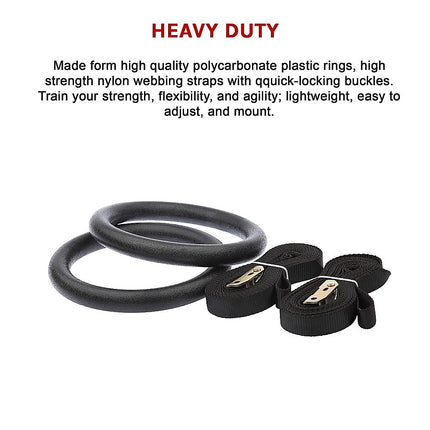 Gymnastic Rings – Adjustable Exercise Training Rings for Home & CrossFit Workouts.
