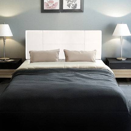 PU Leather Double Bed Headboard Bedhead - White.
