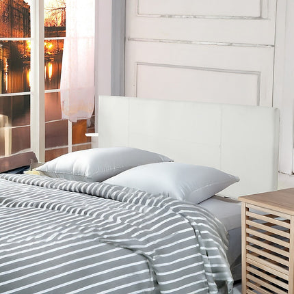 PU Leather Double Bed Headboard Bedhead - White.