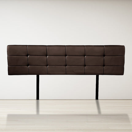 PU Leather King Bed Deluxe Headboard Bedhead - Brown.