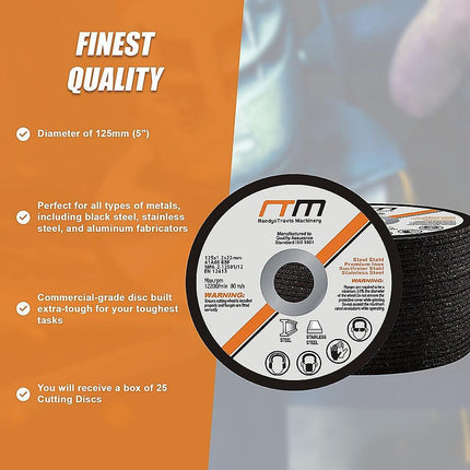 125mm 5" Cutting Disc Wheel for Angle Grinder x25.
