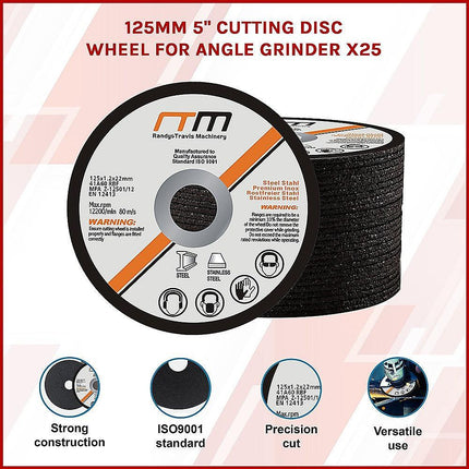 125mm 5" Cutting Disc Wheel for Angle Grinder x25.