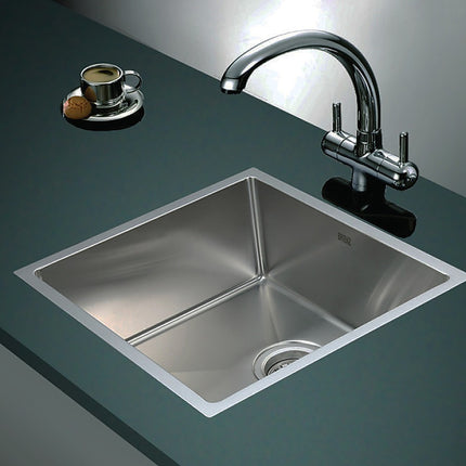 490x440mm Handmade Stainless Steel Undermount / Topmount Kitchen Laundry Sink with Waste.