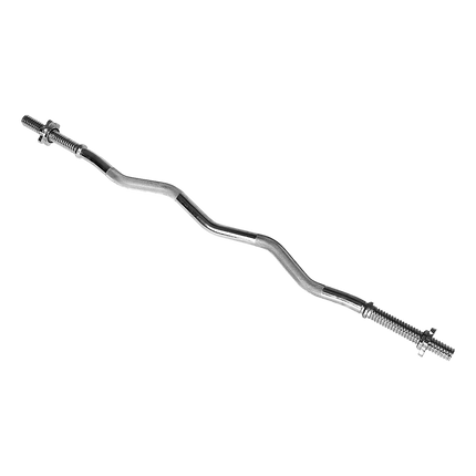 Heavy Duty EZ Curl Barbell – Weightlifting Bar with Spinlock Collars for Gym Training.