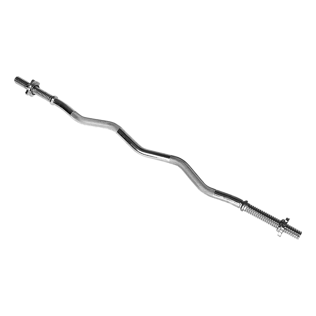 Heavy Duty EZ Curl Barbell – Weightlifting Bar with Spinlock Collars for Gym Training.