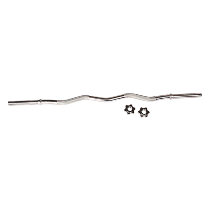 Heavy Duty EZ Curl Barbell – Weightlifting Bar with Spinlock Collars for Gym Training.