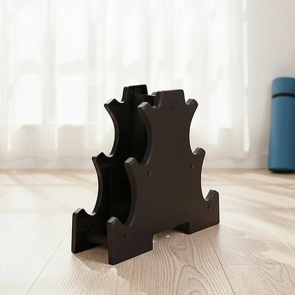 6-Piece Dumbbell Set with Storage Rack for Home Gym Training.