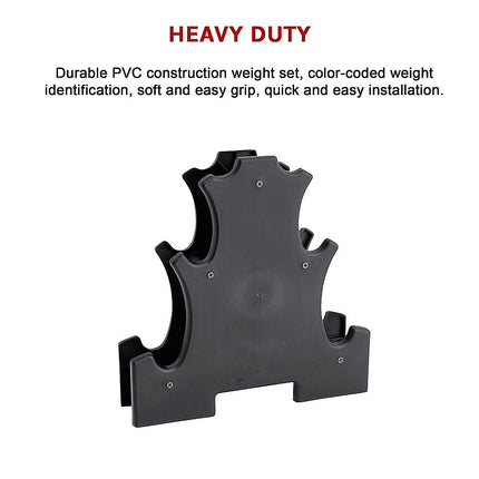 6-Piece Dumbbell Set with Storage Rack for Home Gym Training.