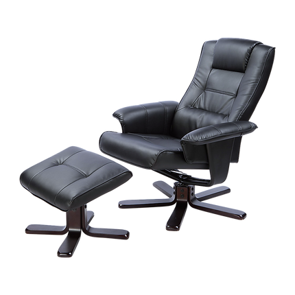 PU Leather Massage Chair Recliner Ottoman Lounge Remote.