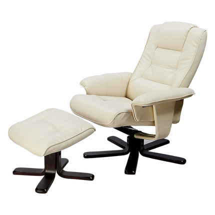 PU Leather Massage Chair Recliner Ottoman Lounge Remote.