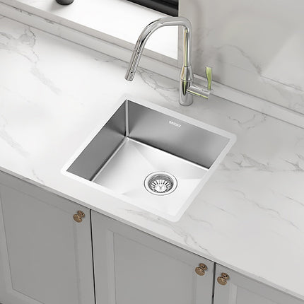 440x440mm Handmade Stainless Steel Undermount / Topmount Kitchen Laundry Sink with Waste.