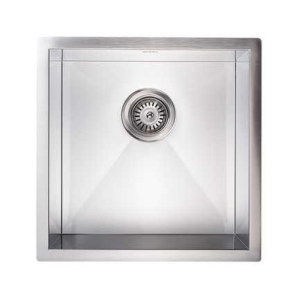 440x440mm Handmade Stainless Steel Undermount / Topmount Kitchen Laundry Sink with Waste.