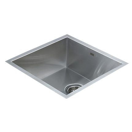 440x440mm Handmade Stainless Steel Undermount / Topmount Kitchen Laundry Sink with Waste.